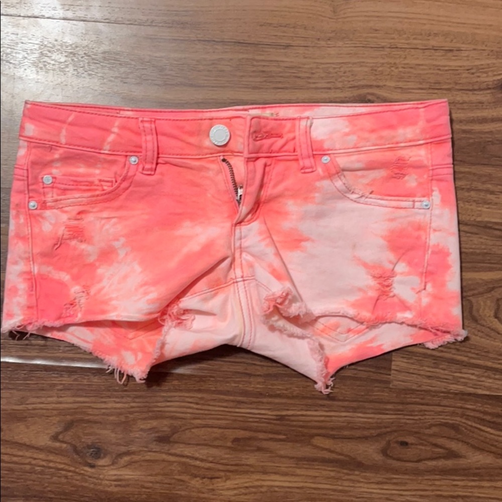 Orange tye dye shorts